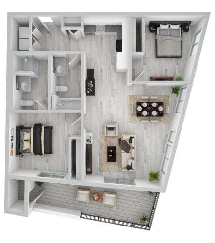 Floor Plan  2 bedroom apartment floor plan at AVIVA Apartments
