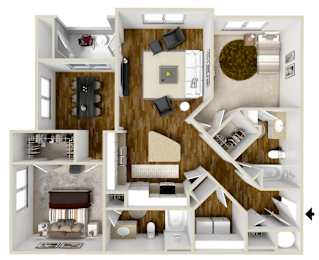The Breeze | 1,217 Sq. Ft. at Wellington Grande Apartment Homes, Longview, TX, Texas, 75605