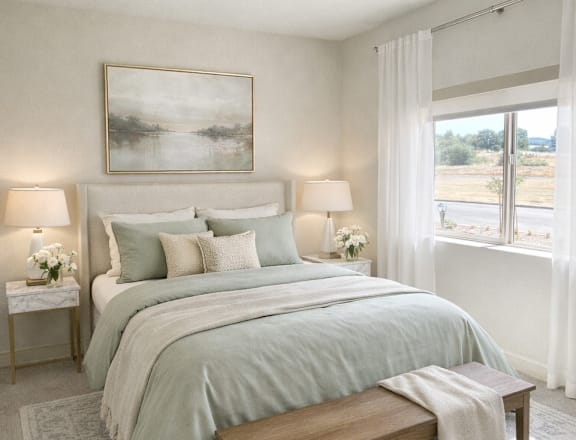Spacious Bedroom at Hearthstone Lodge Senior Residences, California