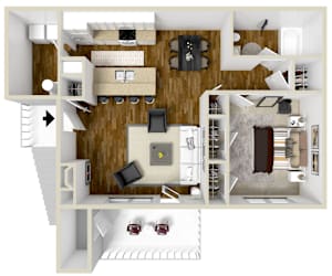 1x1 The Cottage | 846 Sq. Ft. at Highpointe Apartment Homes, Brandon, MS, Mississippi