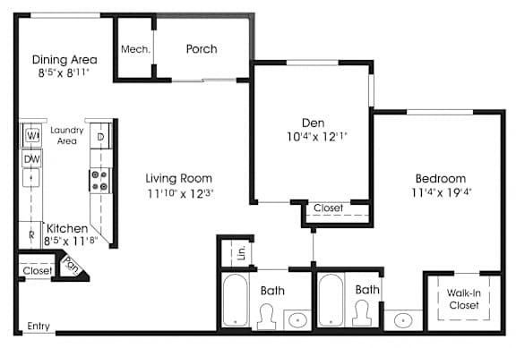 1 bed 2 bath at The Apartments at Owings Run, Owings Mills
