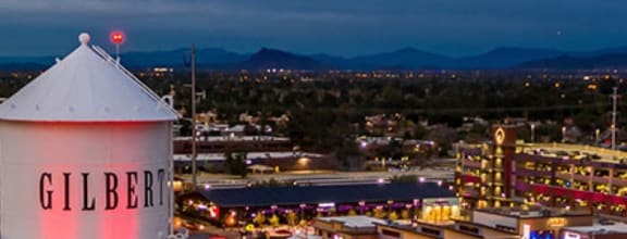 View of Water Tower and City of Gilbert, Arizona