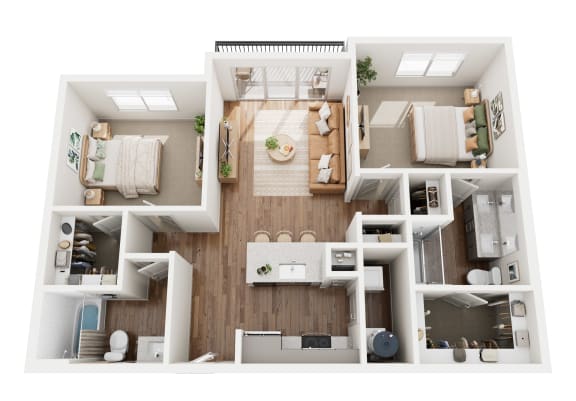 a 3234 sqft floor plan of a 1 bedroom