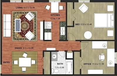 Cascade Floor Plan at Granite Ridge Apartments, Minnesota