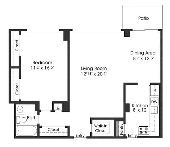 1 bed 1 bath K at Seminary Towers, Alexandria, Virginia