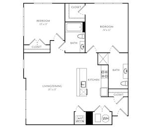 A black and white image of a floor plan for a property called The Delancy.