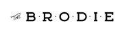 A black and white image with the word "The Brodie" written in a stylized font.