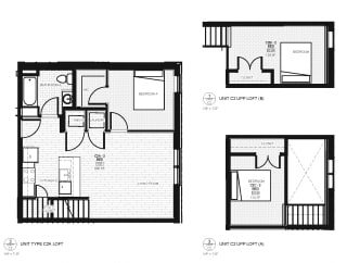 Franklin Lofts and Flats Floor Plan Diagram C2AB and C2AC