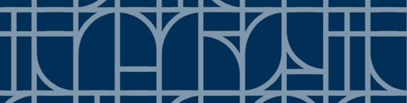 A blue and white geometric pattern.