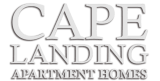 the logo for cape landing apartments homes