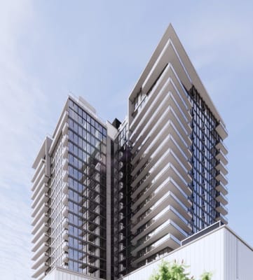 Radian Apartments Building Rendering and Street