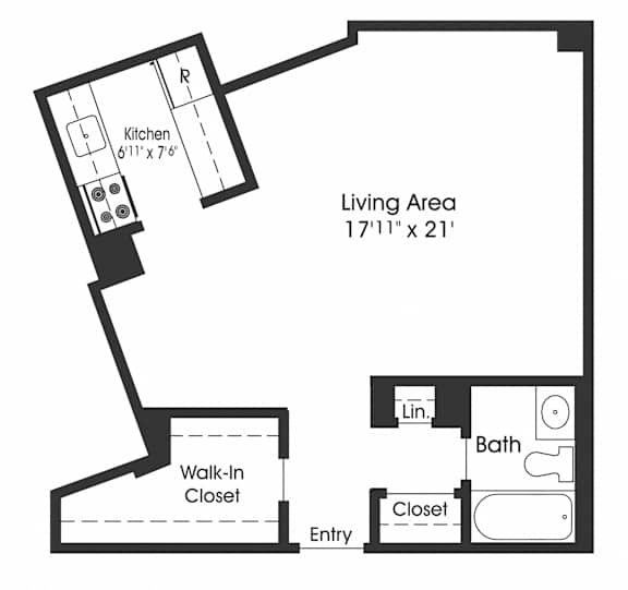 Studio 1 bath C at Seminary Towers, Alexandria, Virginia