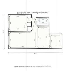 Standard 1 Bedroom w/Den Floorplan at Greenbelt Properties, Greenbelt, 20770