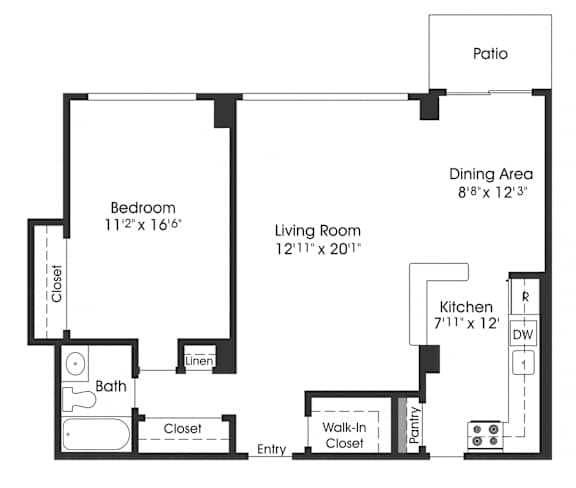1 bed 1 bath F at Seminary Towers, Virginia