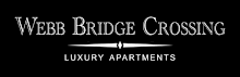 A black background with the text "Webb Bridge Crossing Luxury Apartments" written in white.