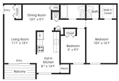 2BR 1.5BA_873sf at The Apartments at The Sycamores, Reston, VA