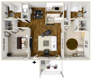 2x2 The Villa | 1,125 Sq. Ft. at Highpointe Apartment Homes, Brandon, MS, Mississippi  , 39042
