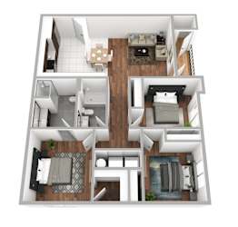 Tilian Point Apartments in Woodburn, Oregon 3 Bedroom Floor Plan