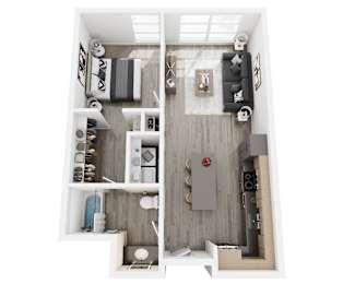 1B Floorplan at Brickside Heights, Millcreek, UT