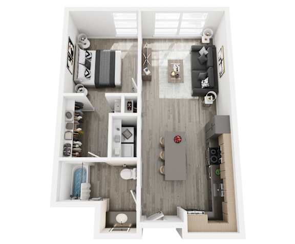 1B Floorplan at Brickside Heights, Millcreek, UT