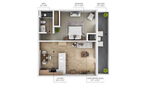 A6 Floor Plan A6 Floor Plan at City Square Lofts, Des Moines