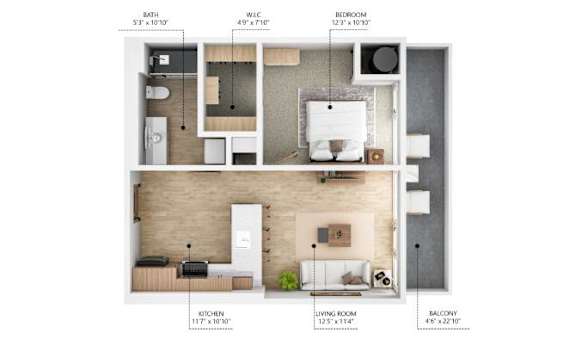 A4 Floor Plan A4 Floor Plan at City Square Lofts, Des Moines, 50309