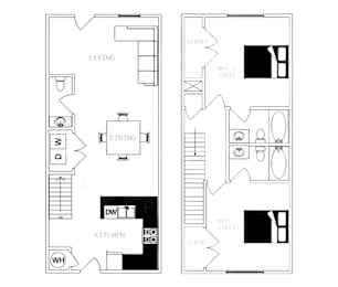 2 bed 2.5 bath A at Cedar Crest Apartments, Farmington 72730