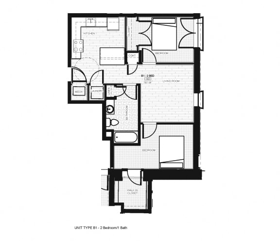 Franklin Lofts and Flats Floor Plan Diagram B1