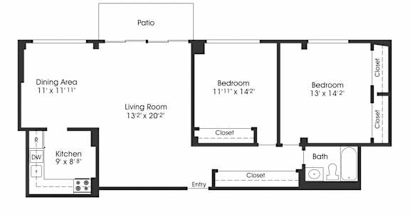 2 bed 2 bath E at Seminary Towers, Alexandria