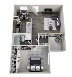 The Icon on Central Apartments in Phoenix, Arizona 1x1 B Floor Plan