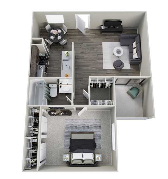 The Icon on Central Apartments in Phoenix, Arizona 1x1 B Floor Plan
