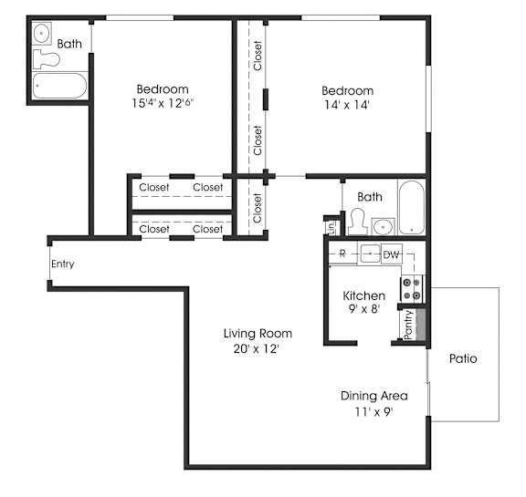 2 bed 2 bath H at Seminary Towers, Alexandria, VA, 22304