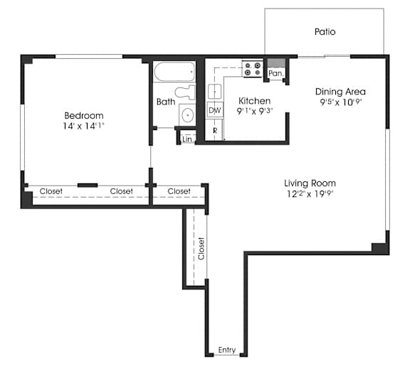 1 bed 1 bath L at Seminary Towers, Alexandria
