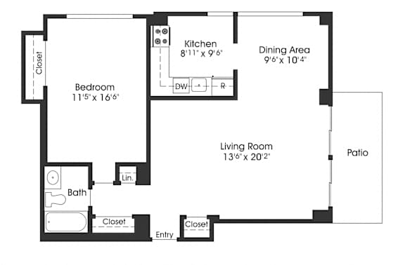 1 bed 1 bath E at Seminary Towers, Alexandria
