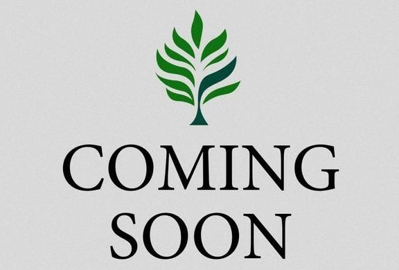a logo for coming soon on a white background