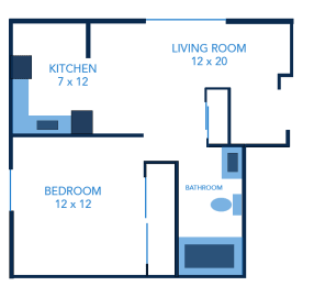  Floor Plan 1 Bedroom Apartments
