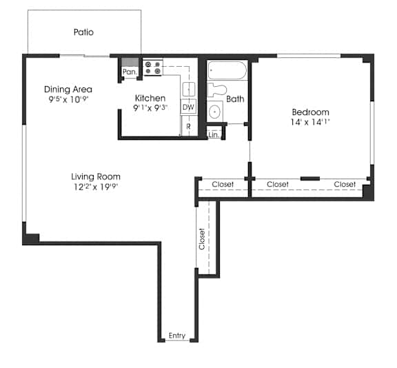 1 bed 1 bath M at Seminary Towers, Virginia