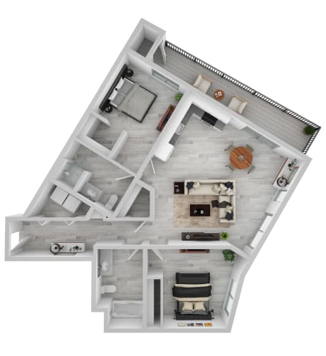 Floor Plan  2 bedroom apartment floor plan at AVIVA Apartments