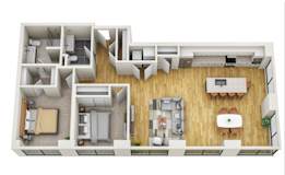 2Bed 2Bath E Floor Plan at Stella St. Paul Apartments, St. Paul