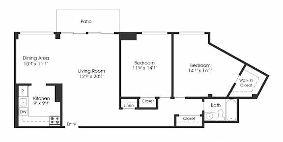 2 bed 2 bath C at Seminary Towers, Alexandria, 22304