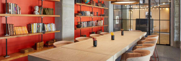 Library And Reading Area at The Platform Apartments in Norwalk, CT