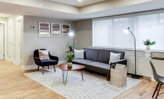 Spacious open concept living and dining areas with lots of natural light