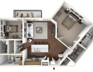 Floor Plan 2 Bed 2 Bath