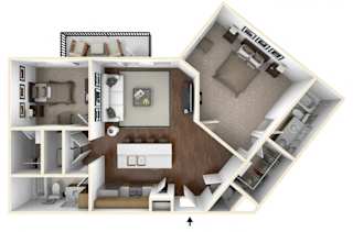 Floor Plan 2 Bed 2 Bath