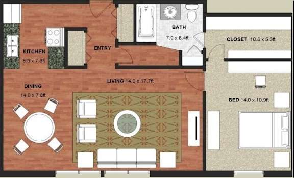 Dawson Floor Plan at Granite Ridge Apartments, Brooklyn Park, MN