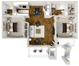 2x2 The Heritage | 1,161 Sq. Ft. at Highpointe Apartment Homes, Mississippi