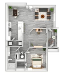 1 bedroom 1 bath The Preserve at Westchase A3 3D Floor Plan at The Preserve at Westchase, Florida