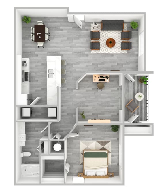 1 bedroom 1 bath The Preserve at Westchase A3 3D Floor Plan at The Preserve at Westchase, Florida