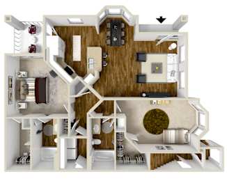 The Oasis | 1,299 Sq. Ft. at Wellington Grande Apartment Homes, Longview, 75605