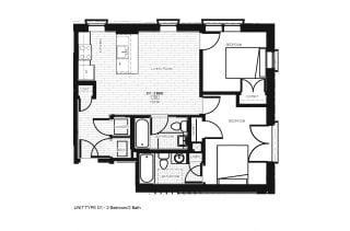Franklin Lofts and Flats Floor Plan Diagram D1